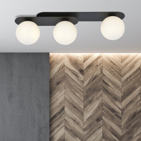 Plaza 3 BL Opal glass ceiling lamp