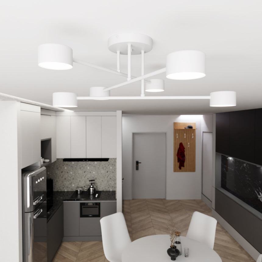 Halo 6 metal ceiling lamp