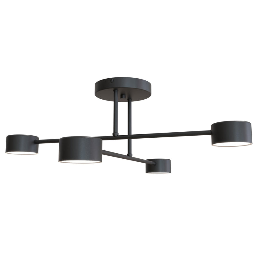 Halo 4 Black metal ceiling lamp