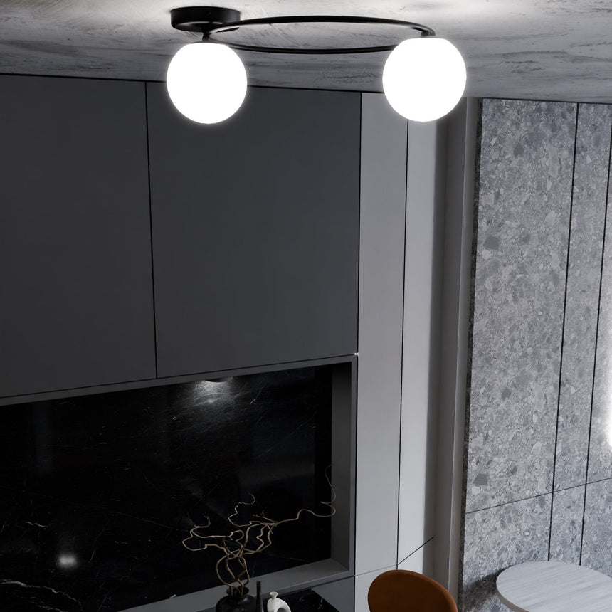 Sopra 2 BL Opal metal ceiling lamp