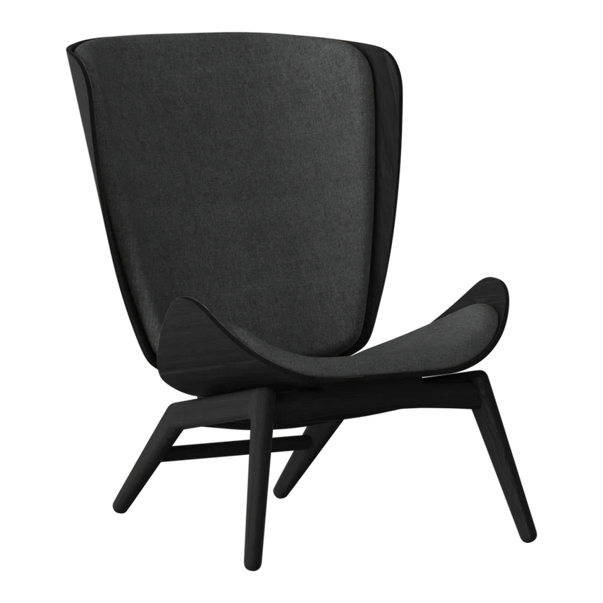 The Conversation Piece fabric armchair with natural frame