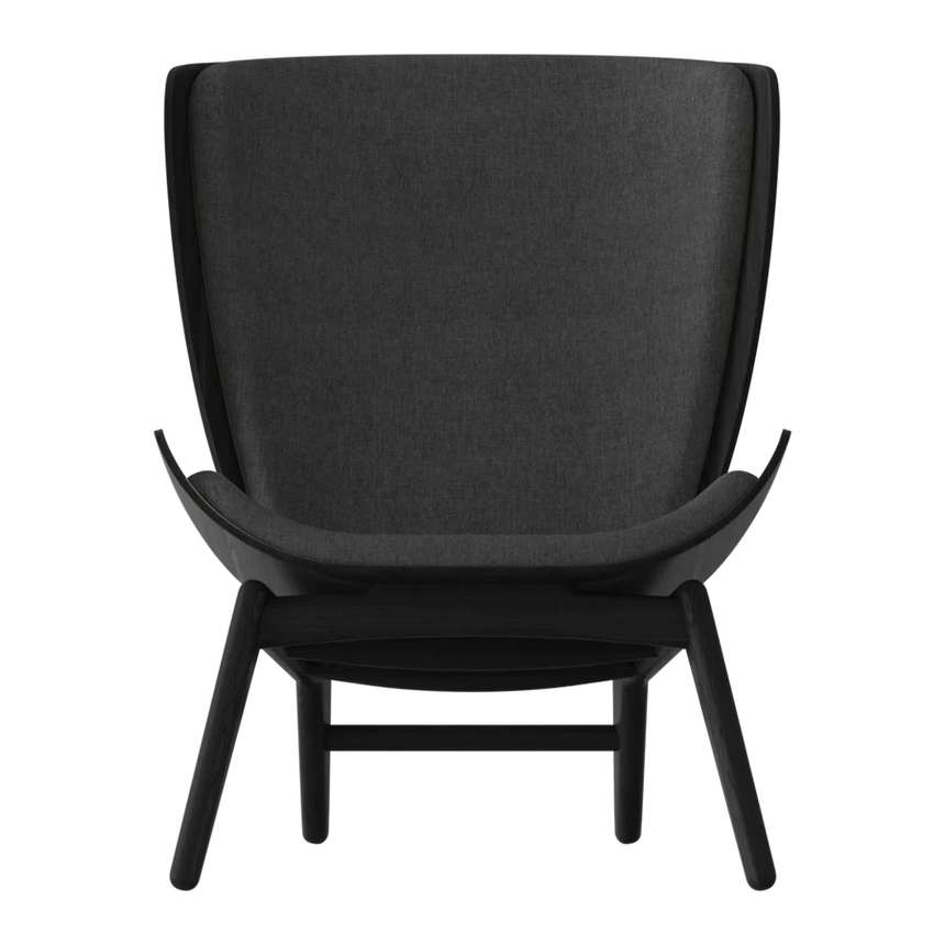 The Conversation Piece fabric armchair with natural frame