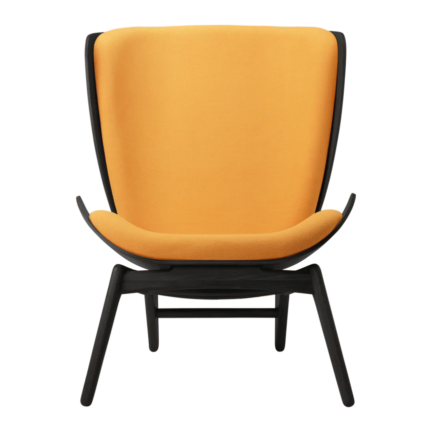 The Conversation Piece fabric armchair with natural frame