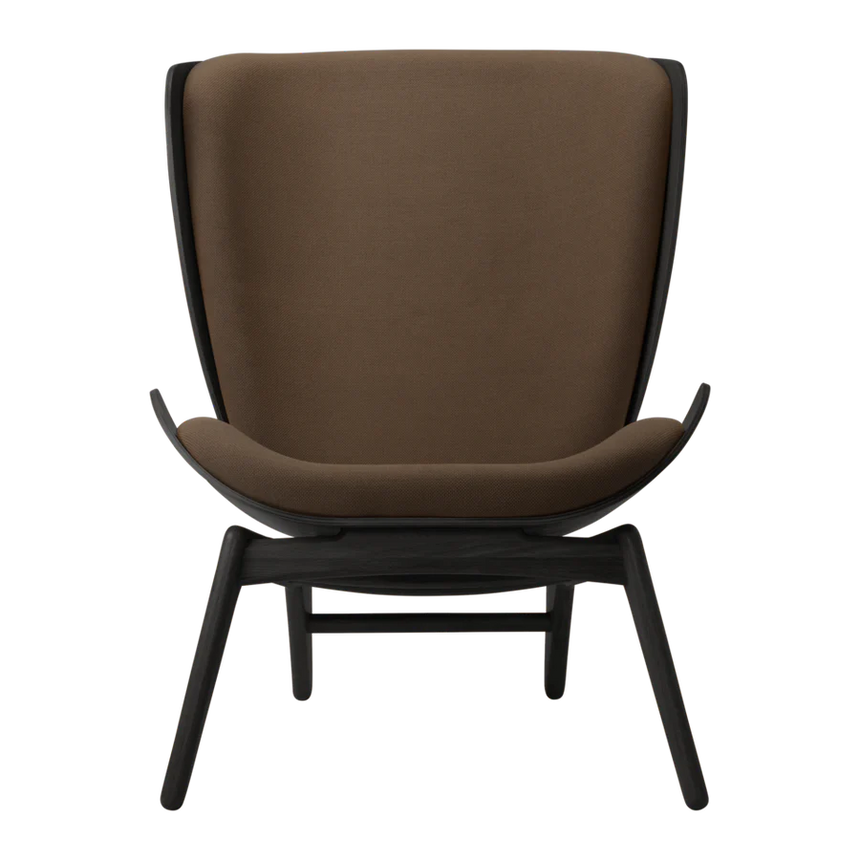 The Conversation Piece fabric armchair with natural frame