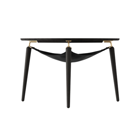 Hang Out fa dohányzóasztal arany kerettel