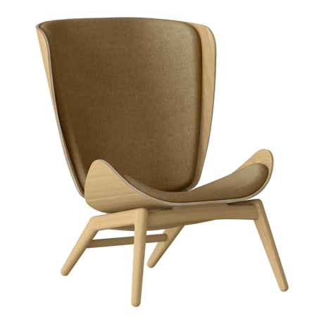 The Conversation Piece fabric armchair with natural frame
