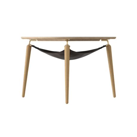 Hang Out fa dohányzóasztal arany kerettel