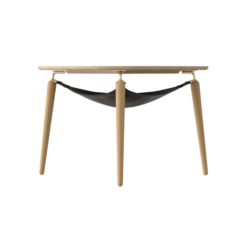 Hang Out fa dohányzóasztal arany kerettel