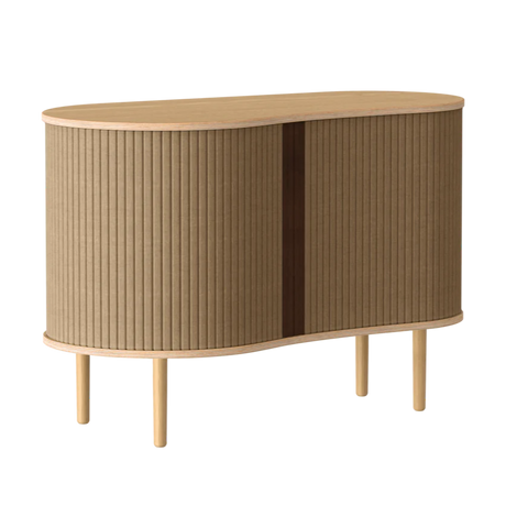 The Conversation Piece fabric armchair with natural frame