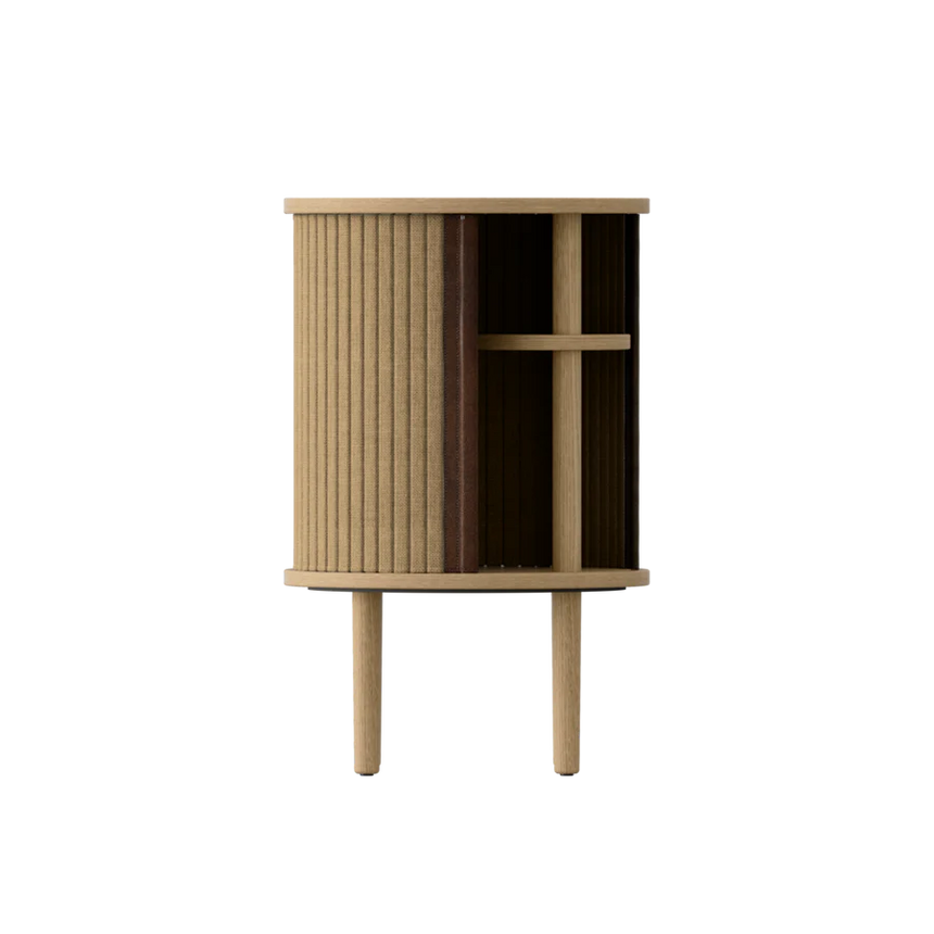 The Conversation Piece fabric armchair with natural frame