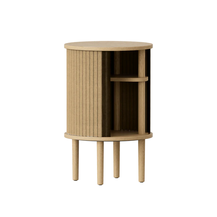 The Conversation Piece fabric armchair with natural frame