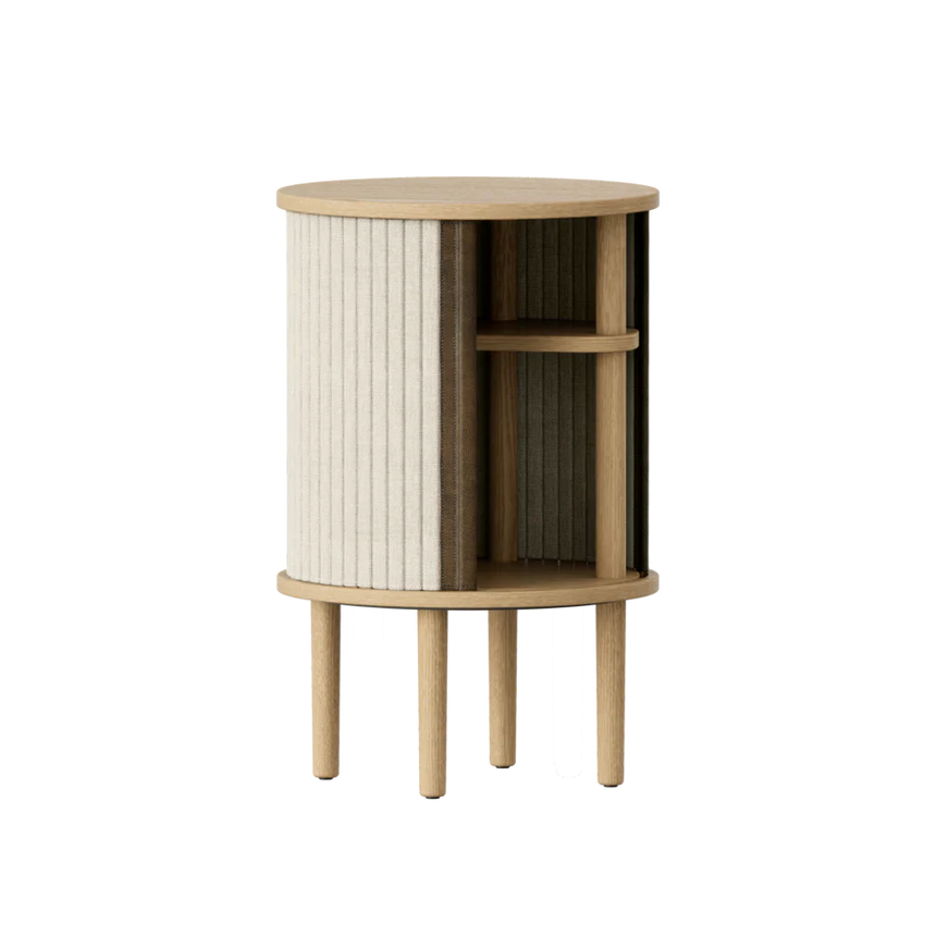 The Conversation Piece fabric armchair with natural frame
