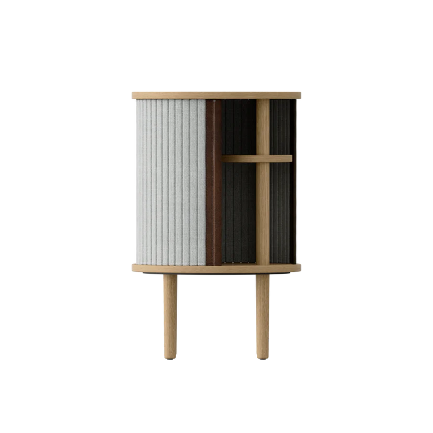 The Conversation Piece fabric armchair with natural frame