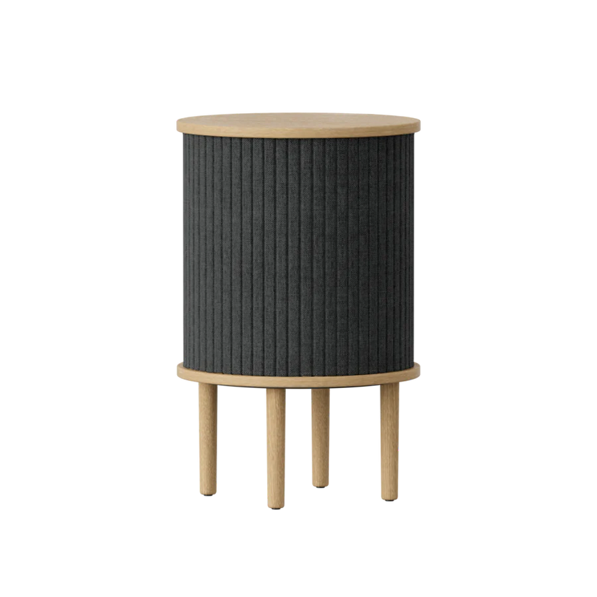 The Conversation Piece fabric armchair with natural frame