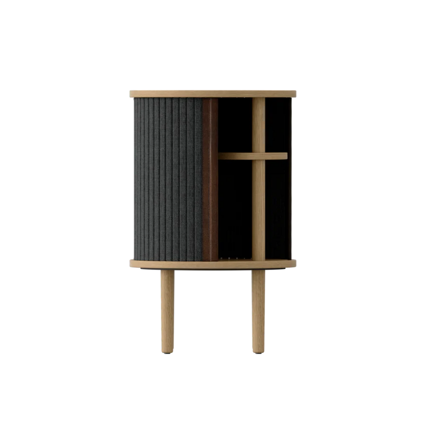 The Conversation Piece fabric armchair with natural frame
