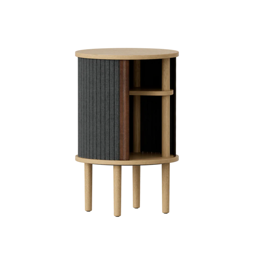 The Conversation Piece fabric armchair with natural frame