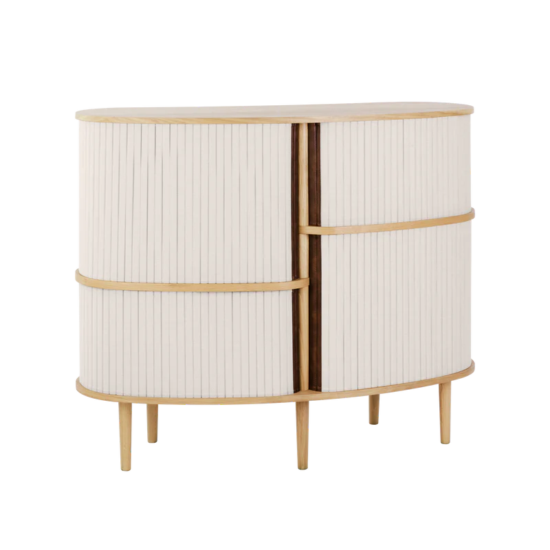 The Conversation Piece fabric armchair with natural frame