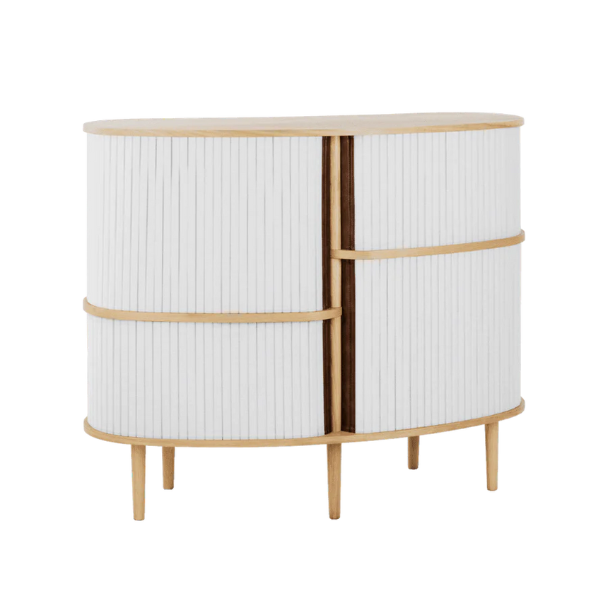 The Conversation Piece fabric armchair with natural frame