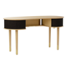 The Conversation Piece fabric armchair with natural frame