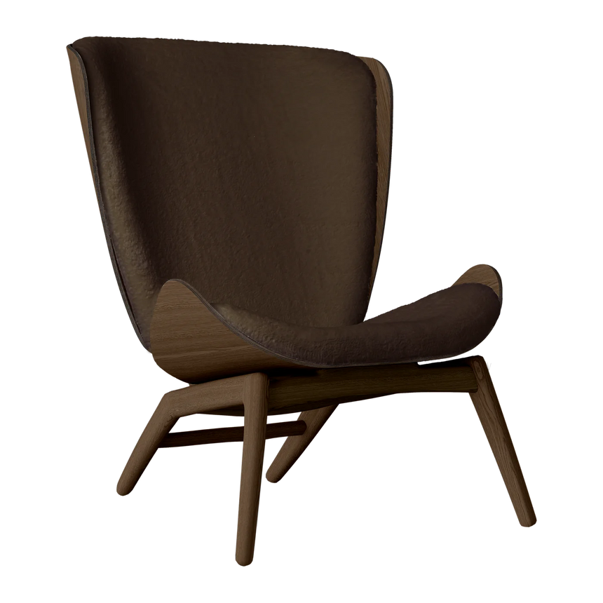 The Conversation Piece fabric armchair with natural frame