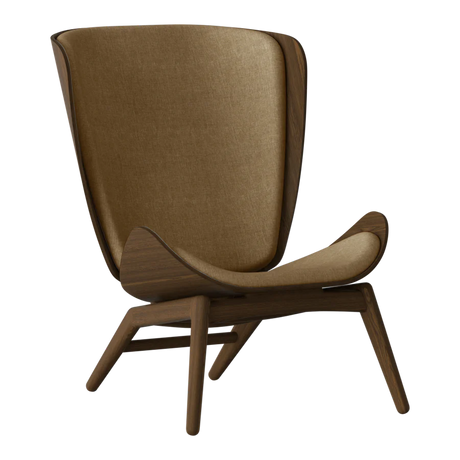The Conversation Piece fabric armchair with natural frame
