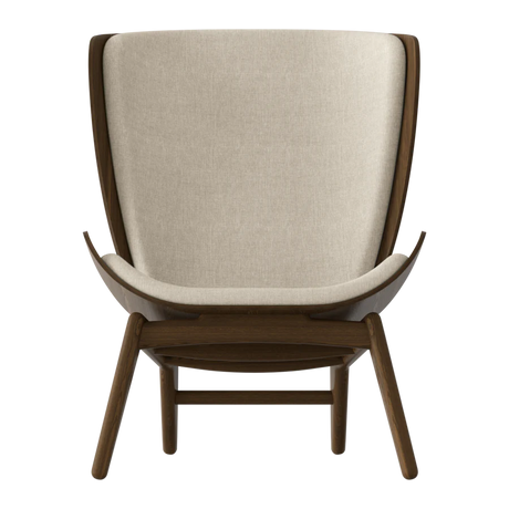 The Conversation Piece fabric armchair with natural frame
