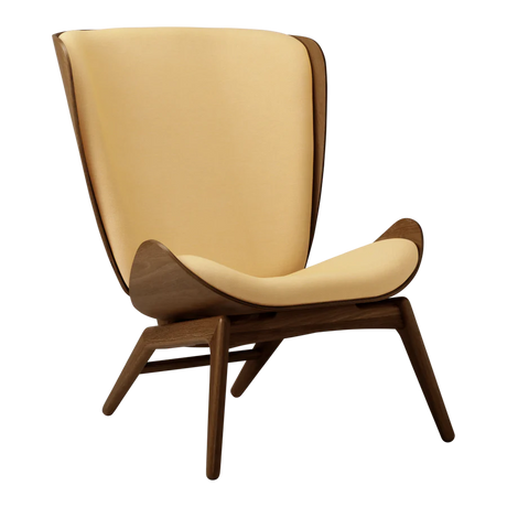 The Conversation Piece fabric armchair with natural frame