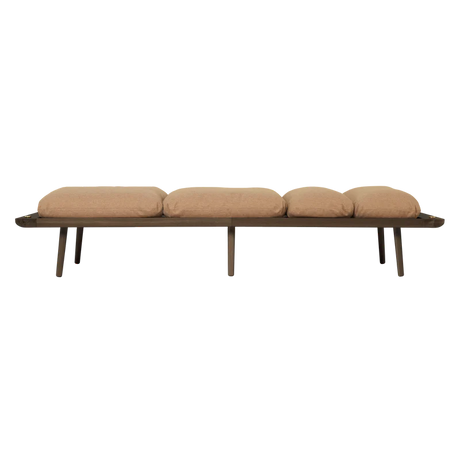 The Conversation Piece fabric armchair with natural frame