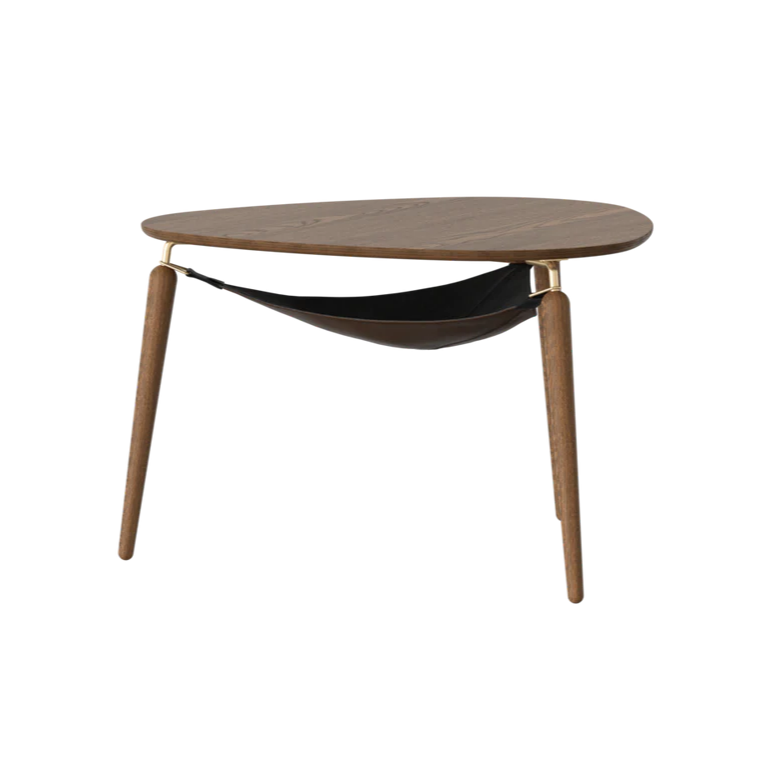 Hang Out fa dohányzóasztal arany kerettel