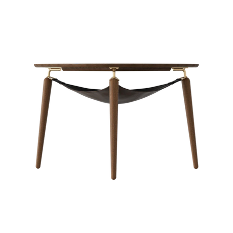 Hang Out fa dohányzóasztal arany kerettel