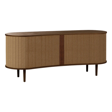 The Conversation Piece fabric armchair with natural frame
