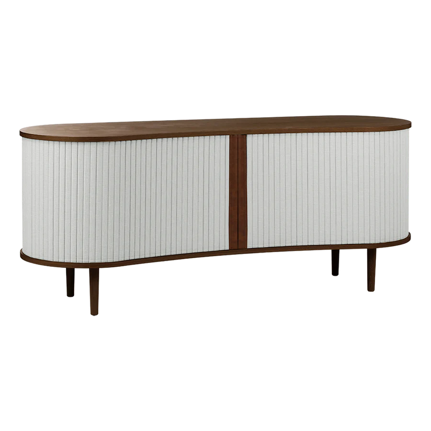 The Conversation Piece fabric armchair with natural frame