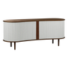 The Conversation Piece fabric armchair with natural frame