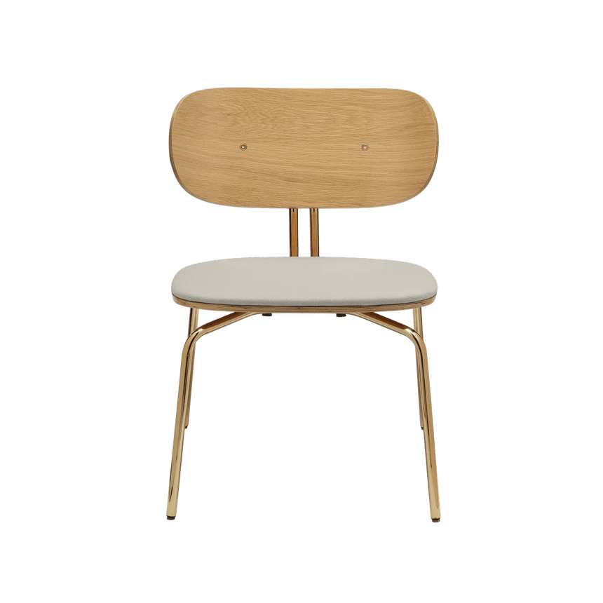The Conversation Piece fabric armchair with natural frame