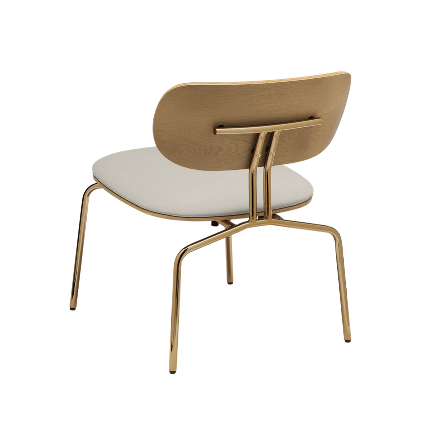 The Conversation Piece fabric armchair with natural frame