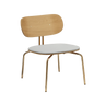 The Conversation Piece fabric armchair with natural frame