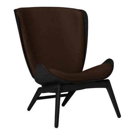 The Conversation Piece leather armchair with natural frame