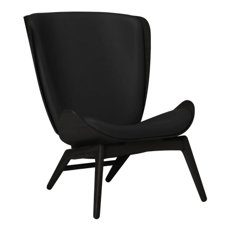 The Conversation Piece leather armchair with natural frame