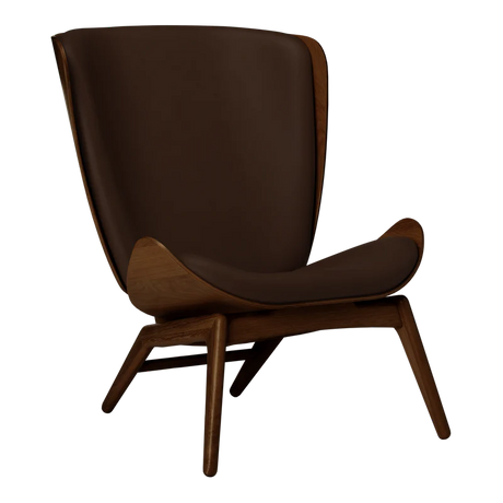 The Conversation Piece leather armchair with natural frame