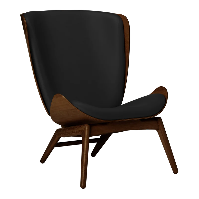 The Conversation Piece leather armchair with natural frame