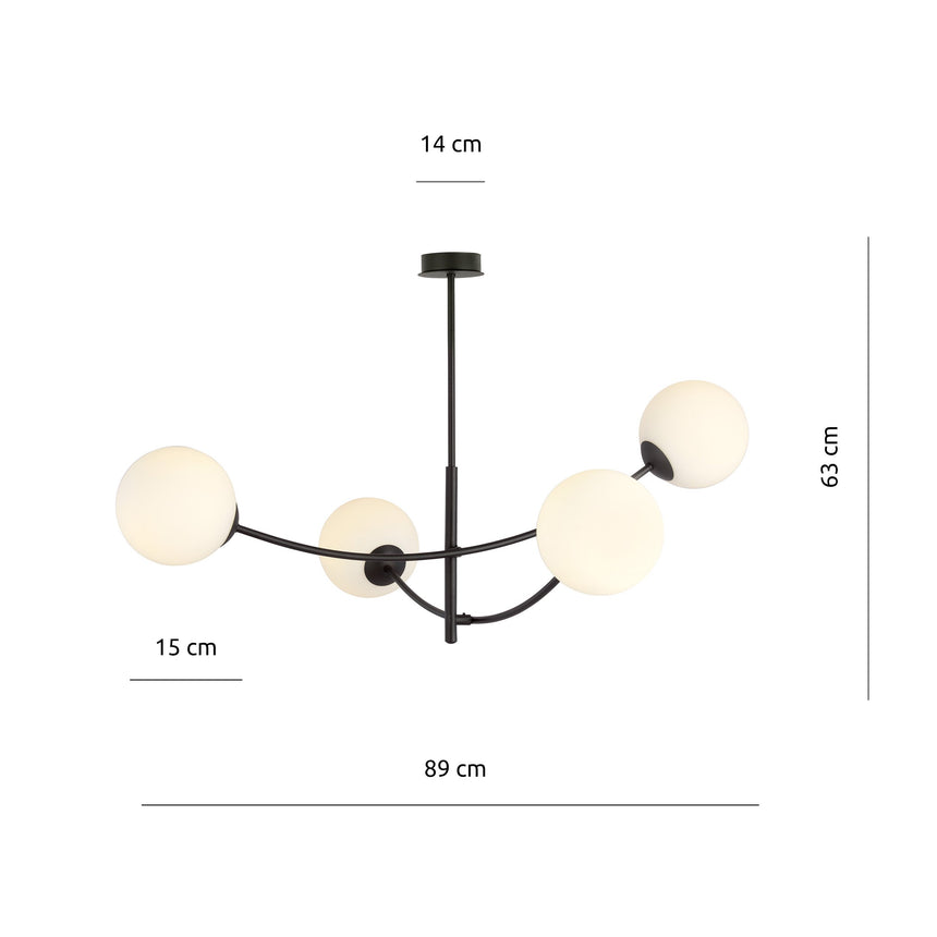 Hunter 4 Opal metal ceiling lamp