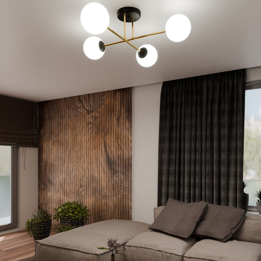 Magnum 4 BL Opal metal ceiling lamp