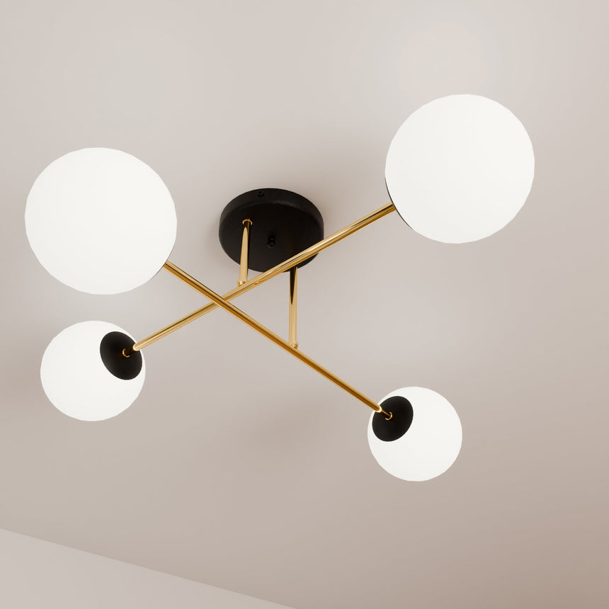 Magnum 4 BL Opal metal ceiling lamp