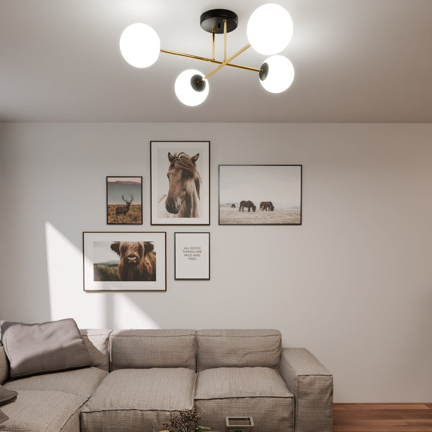 Magnum 4 BL Opal metal ceiling lamp