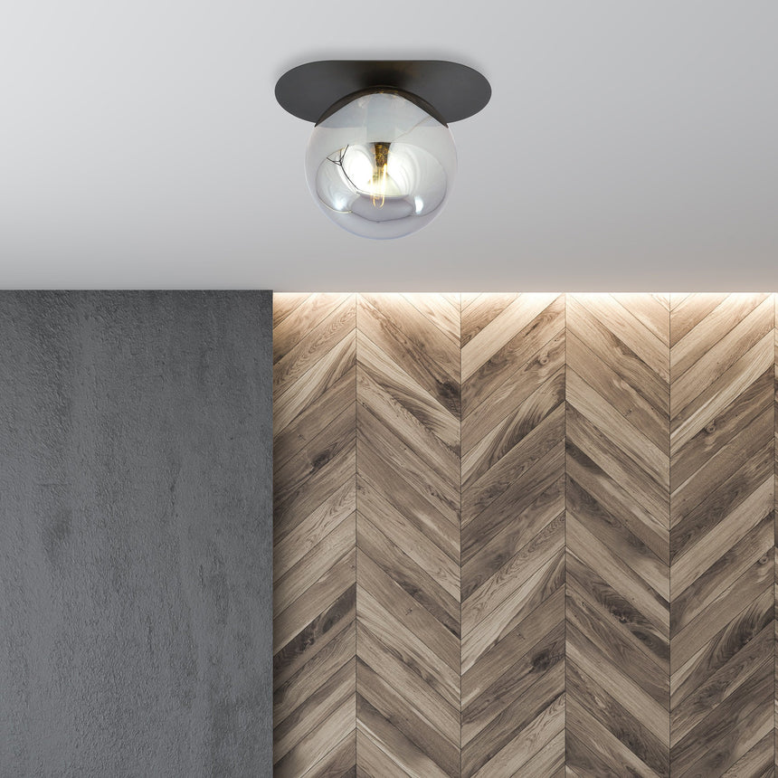 Plaza 1 BL glass ceiling lamp