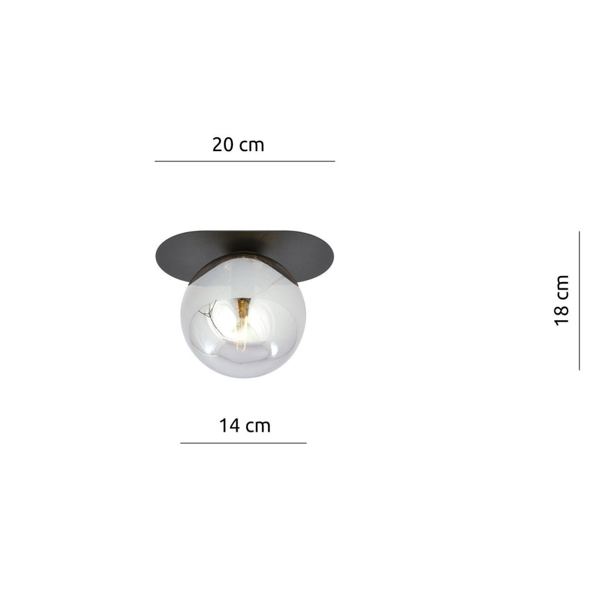Plaza 1 BL glass ceiling lamp