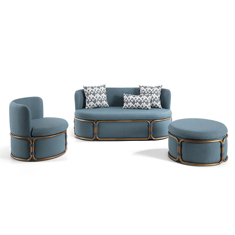 Rattan garden pouf