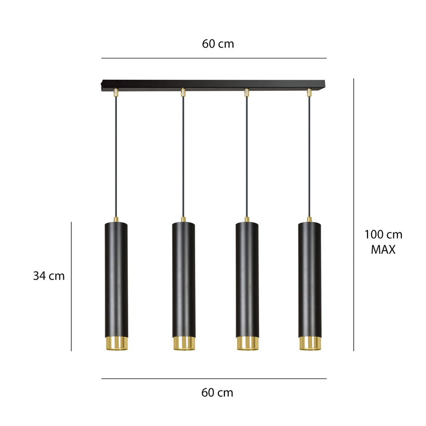 Kibo 4 BL metal pendant lamp