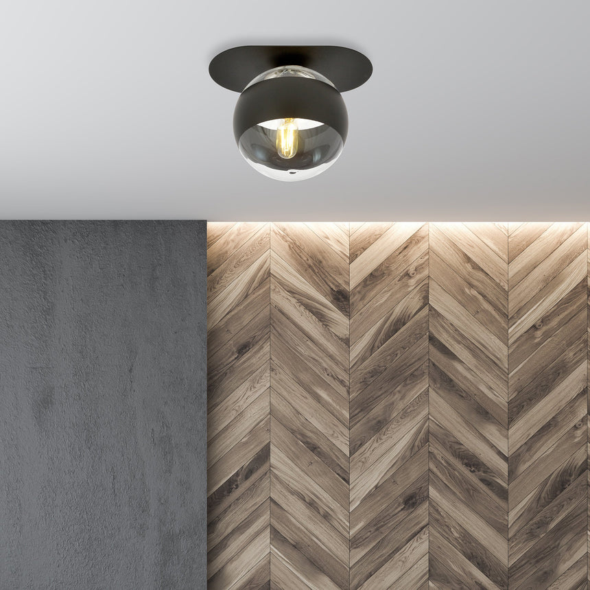 Plaza 1 BL Stripe glass ceiling lamp