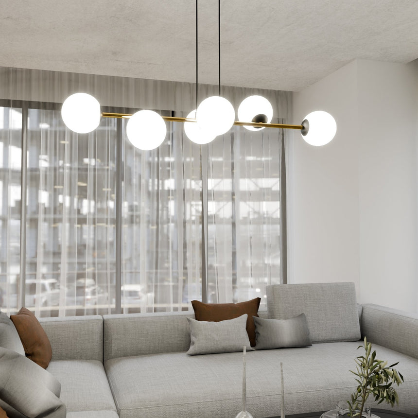 Gravity 6 BL Opal metal pendant lamp